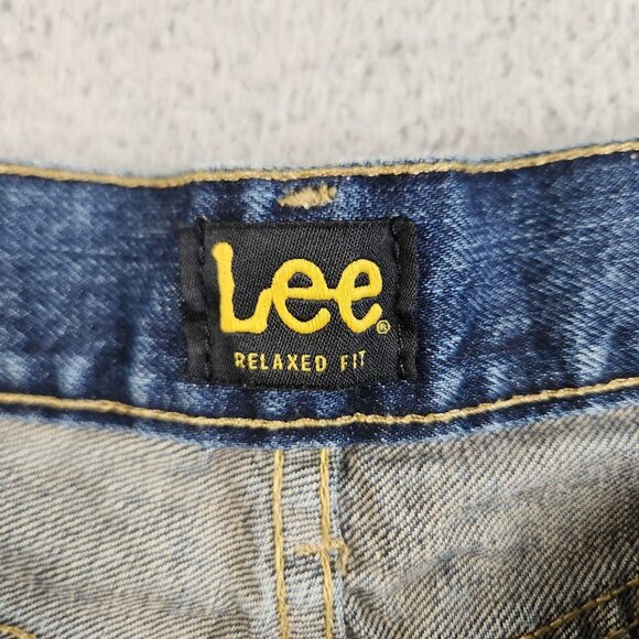 LEE Jeans Men's 36x32 Relaxed Fit Dark Wash Straight Leg Denim Pants Cowboy - Picture 7 of 9